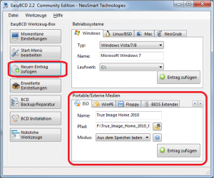 EasyBCD Eintrag