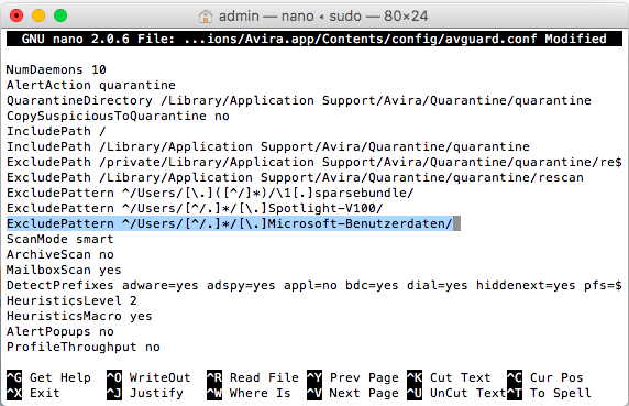 Outlook avguard.conf