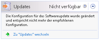 Windows Small Business Server 2011 Konsole Updates nicht verfügbar
